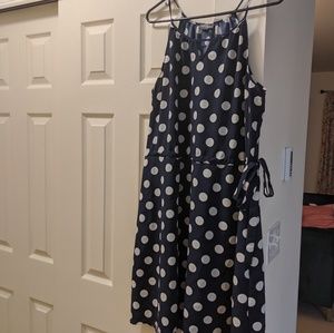 Navy blue / white polka dot dress